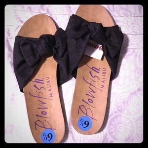 Blowfish denim sandals, size 6 1/2